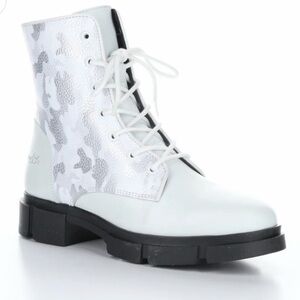 Bos. & Co. | “The Luck” Boot, White & Silver Camo Combat Boot, NWT Size 39